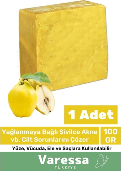 Lüks Doğal %100 Güzel Koku El Yüz Saç Vücut Cilt Orijinal Bitkisel Ayva Çekirdeği Sabunu 100G-1 Adet