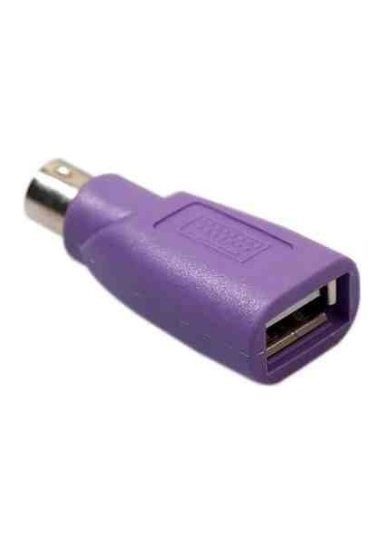 1 Adet USB Dişi Ps/2 Bilgisayar Mouse Klavye Dönüştürücü Mor