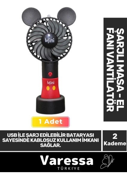 Yeni Sessiz 2 Kademe Hafif Kablosuz 1200MAH Pervaneli Taşınabilir USB Şarjlı Masa El Fanı Vantilatör fiyatları