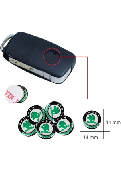 Skoda Octavia Kodiaq Fabia Superb Kamiq Karoq Kumanda Logo Yeti 14 mm 4 Adet modelleri