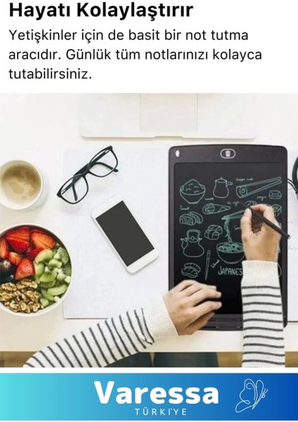 Özel Üretim LCD Ekran Kalemli Dijital Çizim Tableti Yazı Tahtası Boyama Resim Akıllı Tablet 8,5 Inç indirimleri