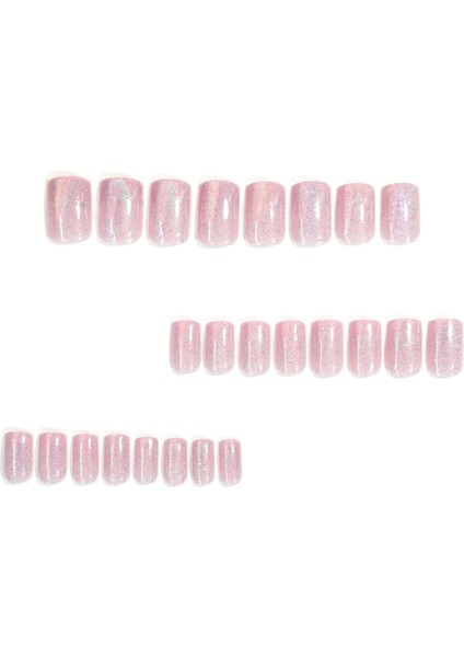 Açık Pembe Kedi Gözü Kare Kısa 24’lü Takma Tırnak Seti ve Zararsız Yapıştırıcı fiyatları