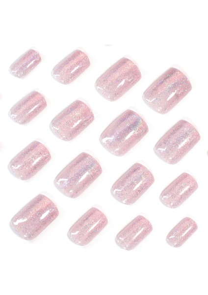Açık Pembe Kedi Gözü Kare Kısa 24’lü Takma Tırnak Seti ve Zararsız Yapıştırıcı fırsatları