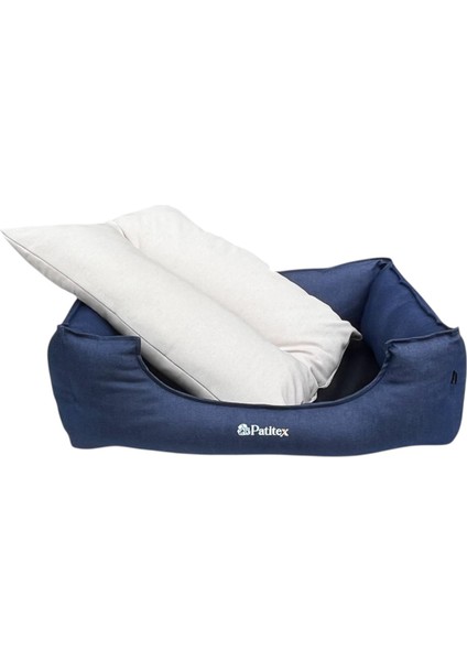 , Lacivert-Krem-Köpek Yatakları ,kedi Yatakları,gabardin Kumaş,yıkanabilir,yastıklı indirimleri