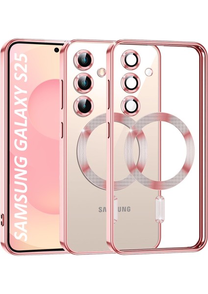 Samsung Galaxy S25 Kılıf Kamera Lens Korumalı Renkli Magsafe Şeffaf Silikon