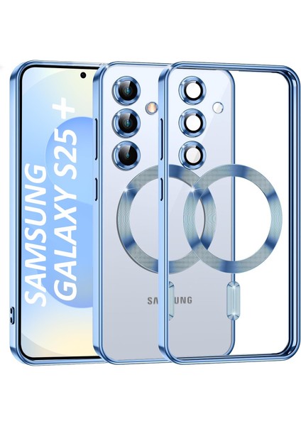 Samsung Galaxy S25 Plus Kılıf Kamera Lens Korumalı Renkli Magsafe Şeffaf Silikon