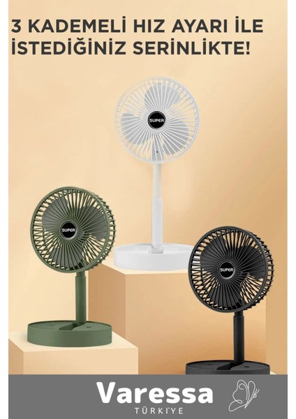 Özel Sessiz 3 Kademe Hafif Kablosuz 1200MAH Pervaneli Taşınabilir USB Şarjlı Masa El Fanı Vantilatör modelleri