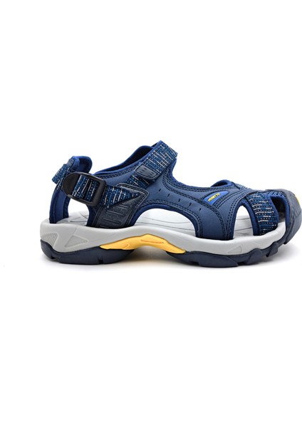 HM9601 Burnu Kapalı Lacivert Cırtlı Erkek Outdoor Trekking Spor Sandalet
