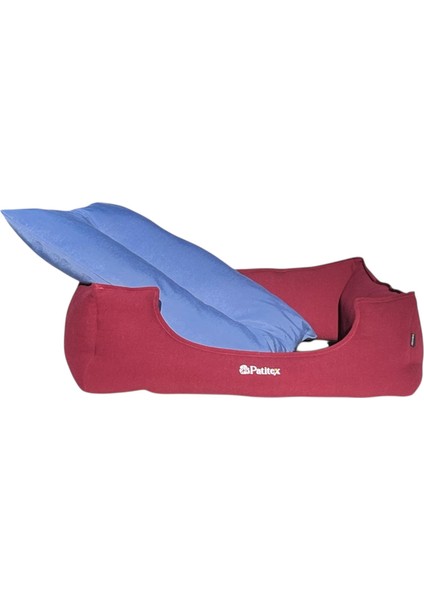 , Bordo-Mavi-Köpek Yatakları,kedi Yatakları,gabardin Kumaş,yıkanabilir,yastıklı fırsatları