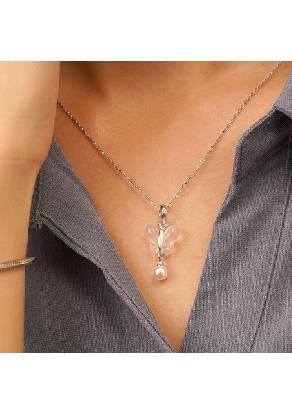 Incili Kalsedon Kelebek Charm, 925 Ayar Gümüş modelleri