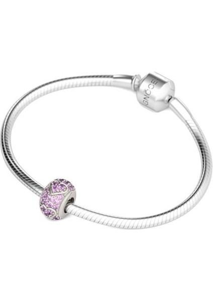 "Bir Arkadaş Dileği" Kalp Tasarımlı ve Işıltılı Ametist Taşlarla Işlenmiş Charm, 925 Ayar Gümüş modelleri