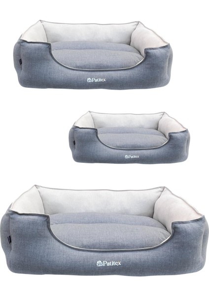 , Gri-Krem-Köpek Yatakları,kedi Yatakları,gabardin Kumaş,yıkanabilir,yastıklı