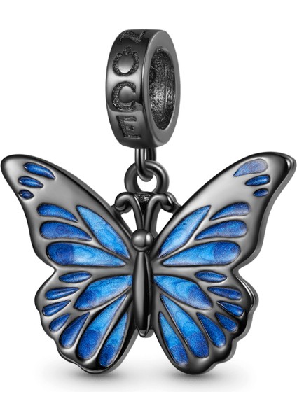 Mavi Kelebek Charm, 925 Ayar Gümüş