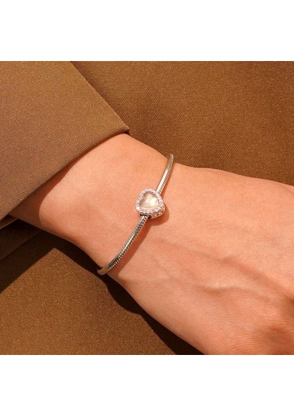 Renk Değiştiren Açık Pembe Kalp Charm, 925 Ayar Gümüş fırsatları