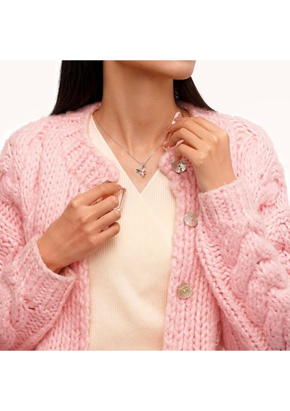 Pembe Zirkon Sakura Charm, 925 Ayar Gümüş modelleri
