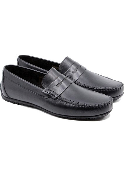 Hakiki Deri Siyah Mokasen Loafer Erkek Ayakkabı 23314