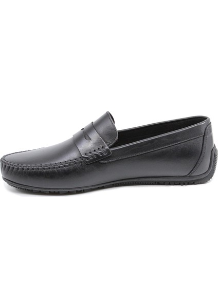 Hakiki Deri Siyah Mokasen Loafer Erkek Ayakkabı 23314