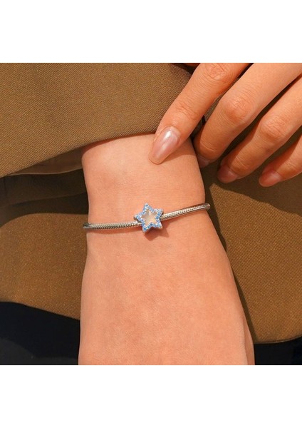 Renk Değiştiren Mavi Yıldız Charm, 925 Ayar Gümüş fırsatları