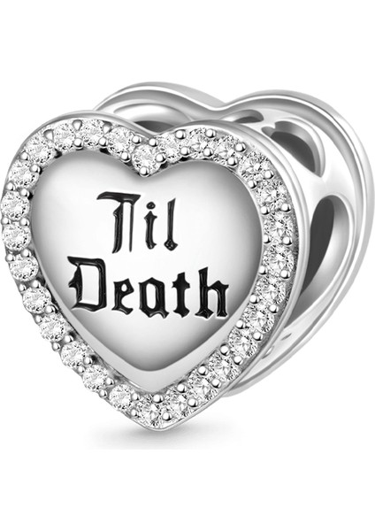 "Til Death" Parıldayan Aşk Kalp Charm, 925 Ayar Gümüş fiyatları