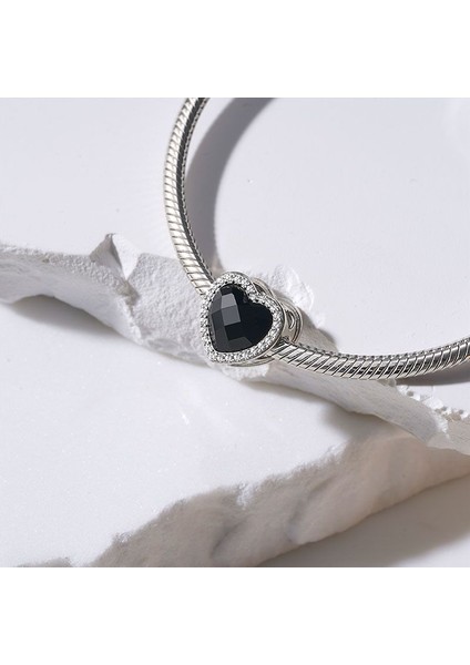"Til Death" Parıldayan Aşk Kalp Charm, 925 Ayar Gümüş modelleri