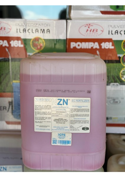Nzn 13-0-0+4,5 Zn Çinkolu Sıvı Gübre 20 Litre