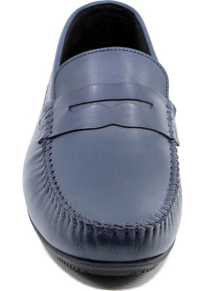 Hakiki Deri Lacivert Mokasen Loafer Erkek Ayakkabı 23314