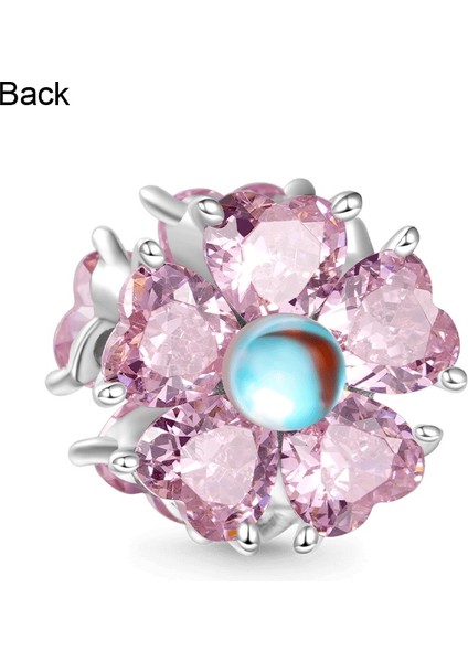 Pembe Çiçek Charm, 925 Ayar Gümüş