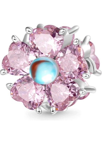 Pembe Çiçek Charm, 925 Ayar Gümüş indirimleri