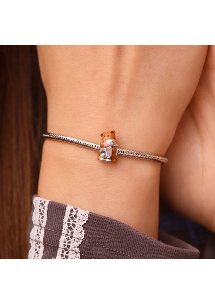 Tavşan Kucaklayan Küçük Ayı, Dostluk Charm, 925 Ayar Gümüş indirimleri