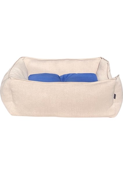 , Krem-Mavi-Köpek Yatakları,kedi Yatakları,gabardin Kumaş,yıkanabilir,yastıklı fırsatları