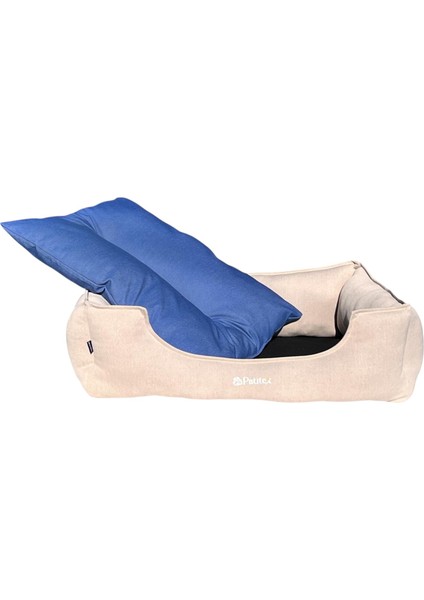 , Krem-Mavi-Köpek Yatakları,kedi Yatakları,gabardin Kumaş,yıkanabilir,yastıklı indirimleri