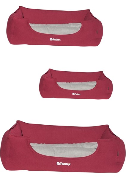 , Bordo-Gri-Köpek Yatakları,kedi Yatakları,gabardin Kumaş,yıkanabilir,yastıklı