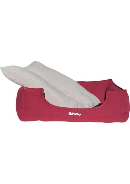 , Bordo-Gri-Köpek Yatakları,kedi Yatakları,gabardin Kumaş,yıkanabilir,yastıklı modelleri