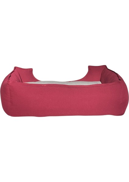 , Bordo-Gri-Köpek Yatakları,kedi Yatakları,gabardin Kumaş,yıkanabilir,yastıklı fırsatları