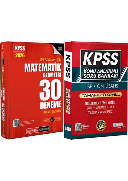 2026 Kpss Tüm Adaylar Için Matematik-Geometri 30 Deneme Çözümlü - Lise Önlisans Konu Ant. Soru