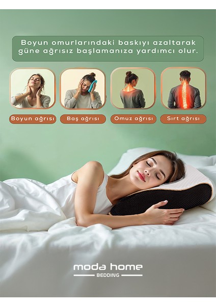 Visco Ortopedik Boyun Yastığı ,boyun Ağrısı ,boyun Düzleşmesi Için Özel Tasarım Medikal Yastık YEDEK KILIF HEDİYELİ