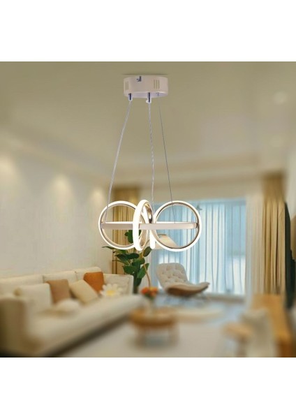 TT003-FSR Tt Aydınlatma Sarmal Modeli Fransız Sarısı Kaplama LED Avize