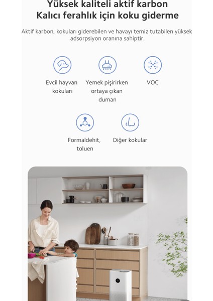 Premium Zaman Ayarlı Akıllı Hava Temizleyici, Hepa Filtre, Akıllı Kontrol ve Gerçek Zamanlı Hava Kalitesi Izleme, 104M2 + Luciole Lambader