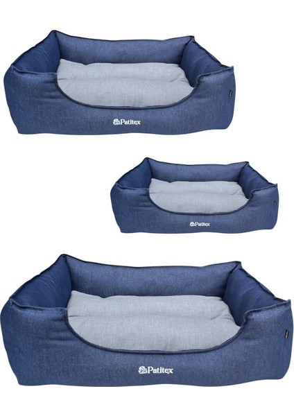 , Lacivert-Gri-Köpek Yatakları,kedi Yatakları,gabardin Kumaş,yıkanabilir,yastıklı