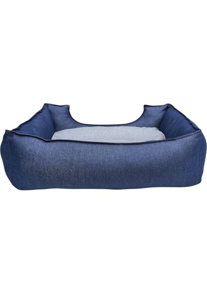 , Lacivert-Gri-Köpek Yatakları,kedi Yatakları,gabardin Kumaş,yıkanabilir,yastıklı modelleri