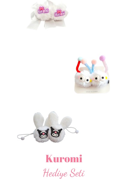 Kuromili Ponpon Kız Çocuk Toka Seti- Hediyelik Toka Seti-3 Çift-6 Toka