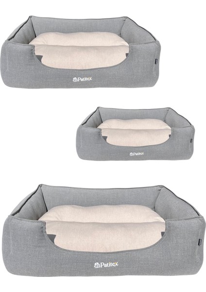 , Gri-Krem-Köpek Yatakları,kedi Yatakları,gabardin Kumaş,yıkanabilir,yastıklı