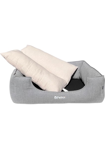 , Gri-Krem-Köpek Yatakları,kedi Yatakları,gabardin Kumaş,yıkanabilir,yastıklı indirimleri