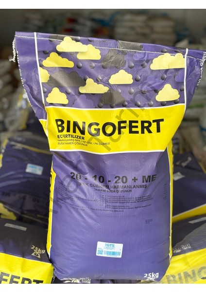 Bingofert 20-10-20 Klorsuz Npk Damlama Gübresi – 25 kg