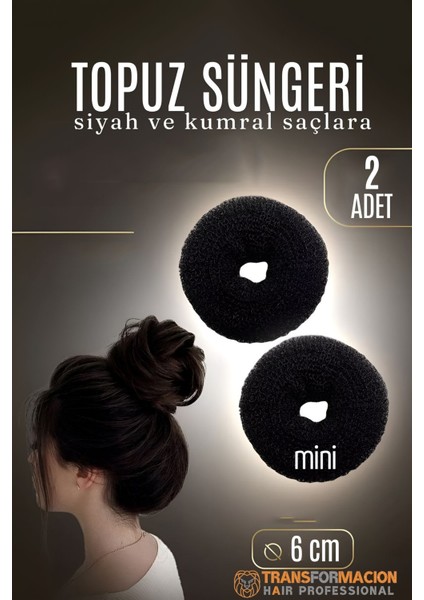 Siyah Mini Saç Topuz Süngeri 2 Adet 6 cm Çap 2.5 cm Kalınlık 721884 fiyatları
