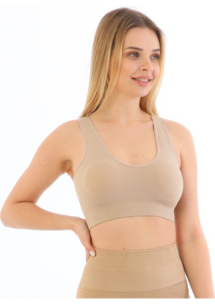 Murays Form Angel 3 Lü Kadın Kalın Askılı Pedli Crop Büstiyer modelleri