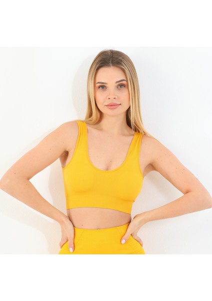 Murays Form Angel 3 Lü Kadın Kalın Askılı Pedli Crop Büstiyer fırsatları