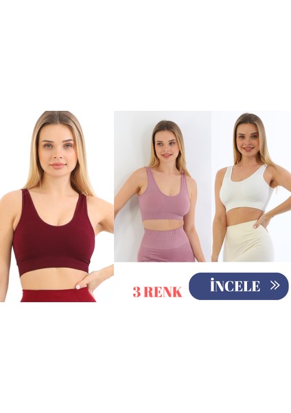 Murays Form Angel 3 Lü Kadın Kalın Askılı Pedli Crop Büstiyer
