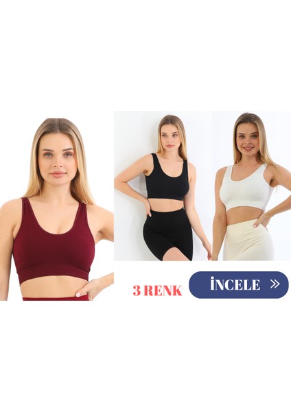 Murays Form Angel 3 Lü Kadın Kalın Askılı Pedli Crop Büstiyer