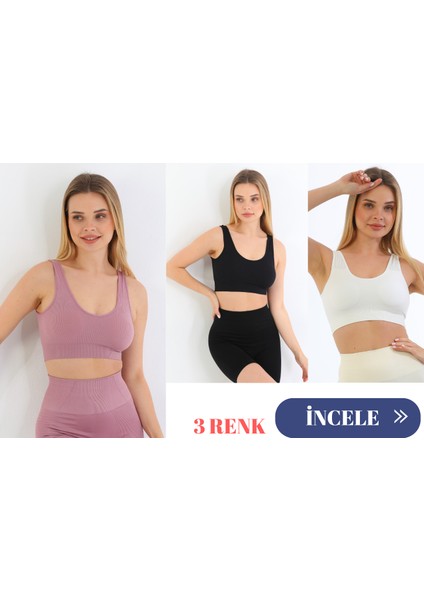 Murays Form Angel 3 Lü Kadın Kalın Askılı Pedli Crop Büstiyer